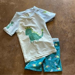 Boys Swim set Size 4 Preowned beach pool vacation dinosaur Hawaii summer